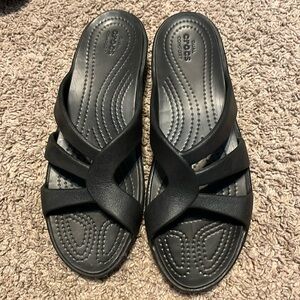 Crocs Sanrah Strappy Wedge Flip Flops